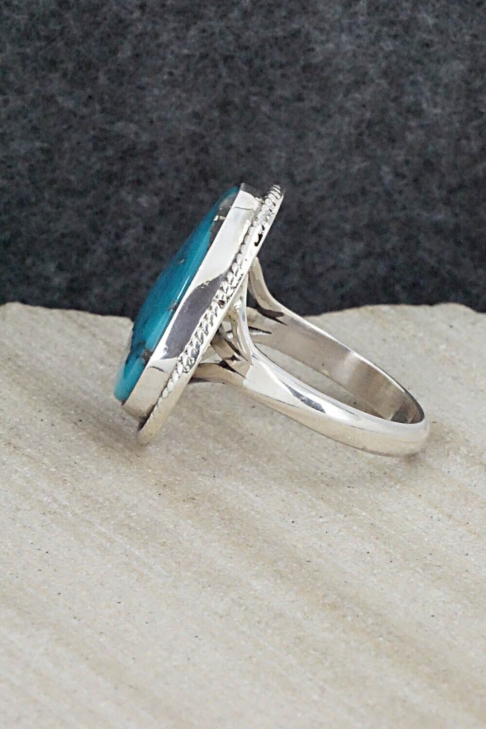 Turquoise & Sterling Silver Ring - Alice Rose Saunders - Size 8