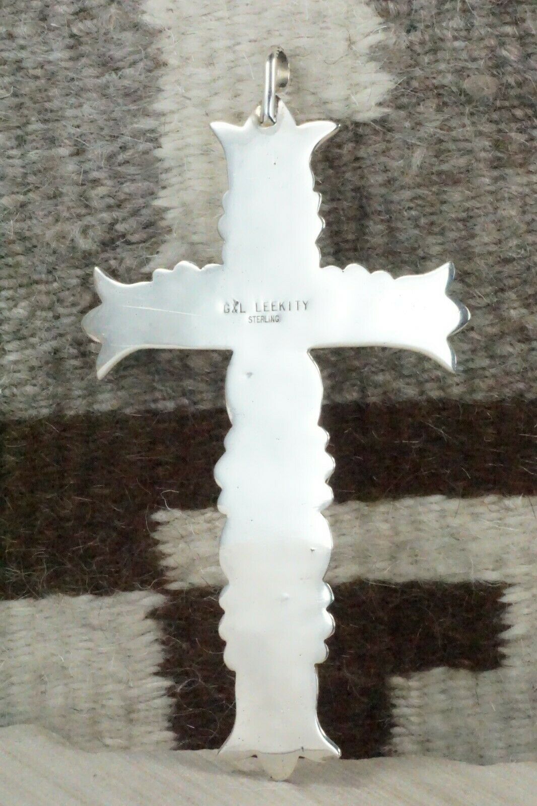 Turquoise and Sterling Silver Cross Pendant - George Leekity