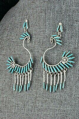 Turquoise & Silver Earrings - Jeannie Lastiyano - Zuni - High Lonesome Trading