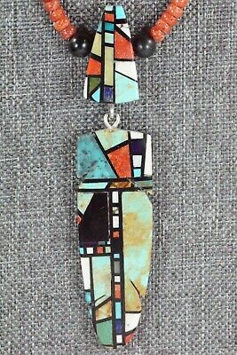 Coral, Turquoise & Sterling Silver Necklace - Chris Nieto