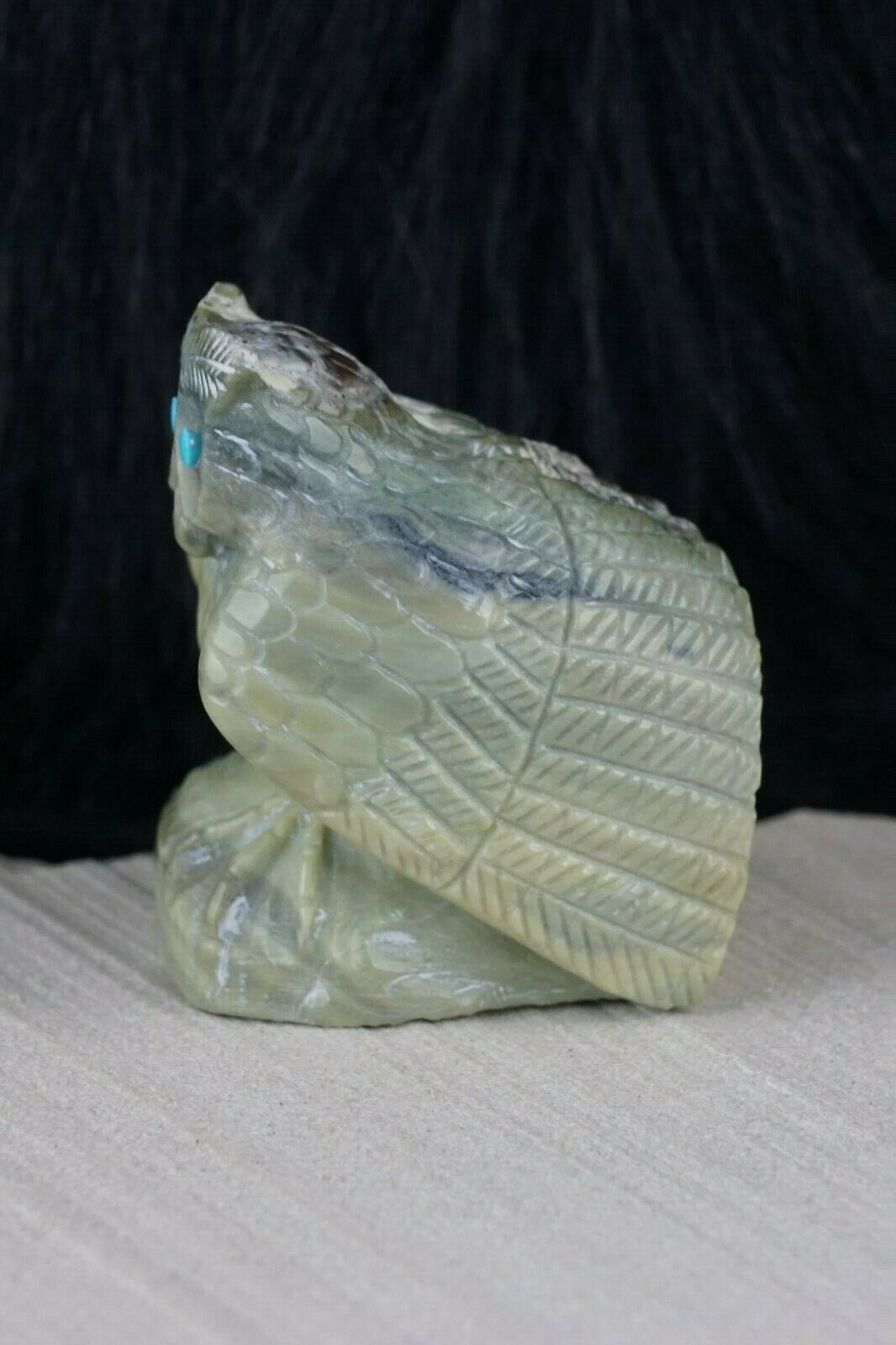Owl Zuni Fetish Carving - Derrick Kaamasee - High Lonesome Trading