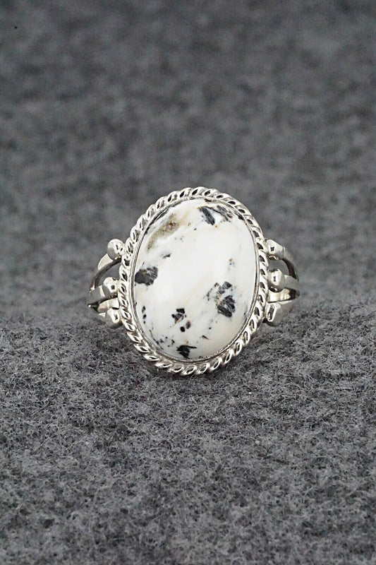White Buffalo & Sterling Silver Ring - Grace Kenneth - Size 8