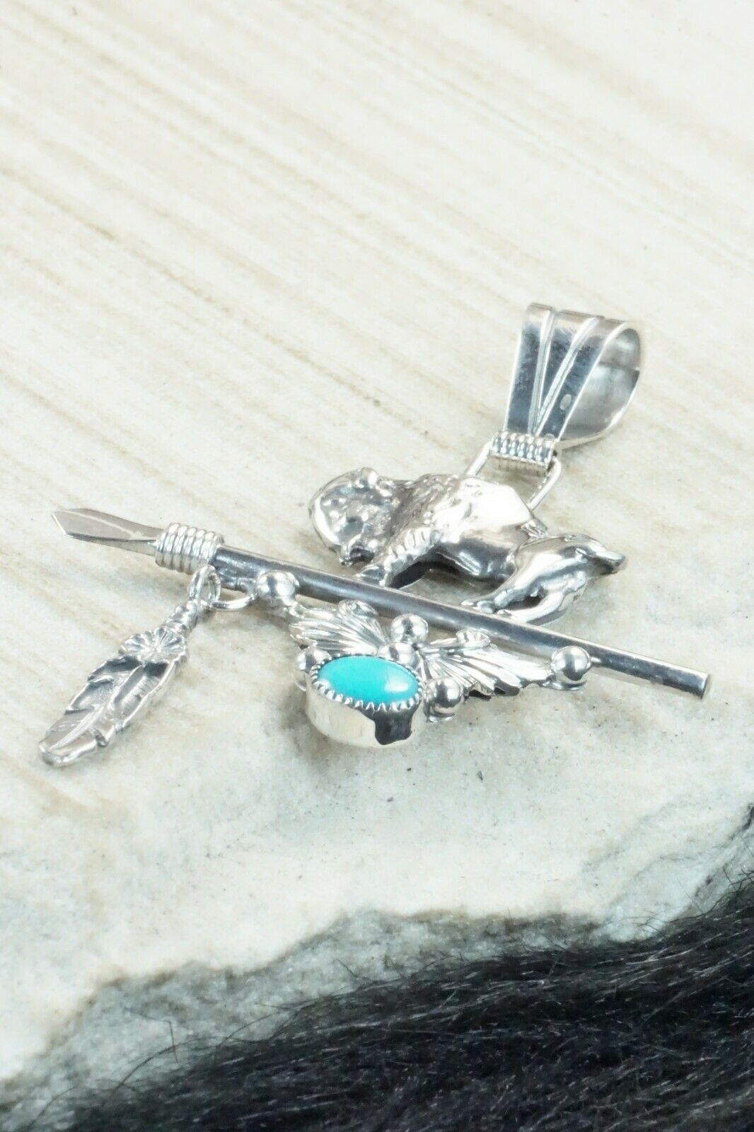 Turquoise & Sterling Silver Pendant - Davey Morgan