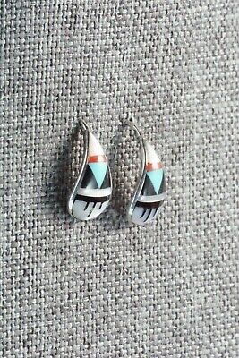 Multi Stone Inlay & Sterling Silver Earrings - Bernadette Boone