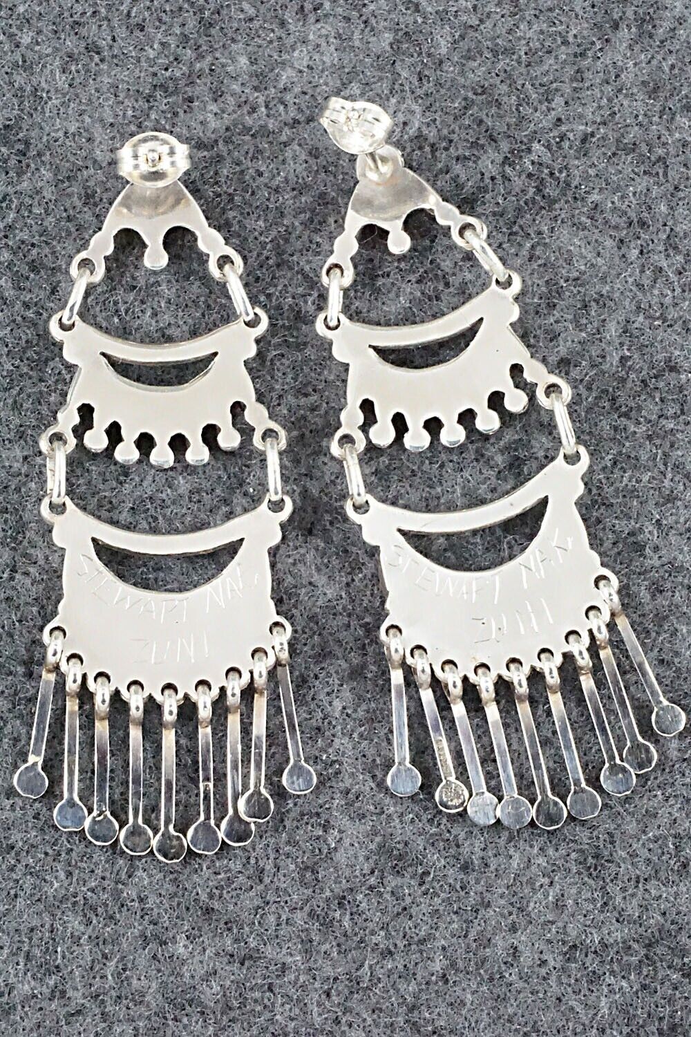 Coral & Sterling Silver Earrings - Stewart Nakatewa