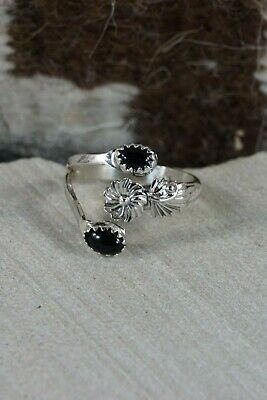Navajo Onyx and Sterling Silver Ring - Roger Pino - Size 8.5 - High Lonesome Trading