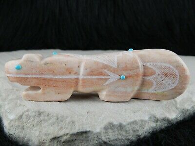 Mountain Lion Zuni Fetish - Louis Chavez - Zuni Mountain Lion Carving - High Lonesome Trading