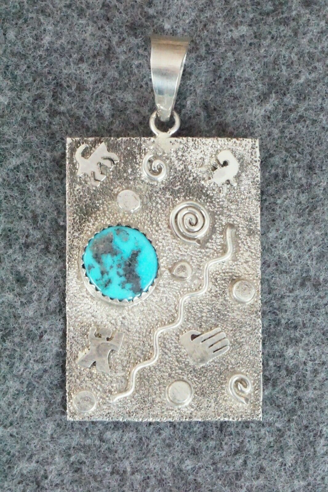 Turquoise & Sterling Silver Pendant - Shirley Skeets