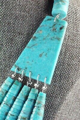 Turquoise & Sterling Silver Necklace - Lupe Lovato