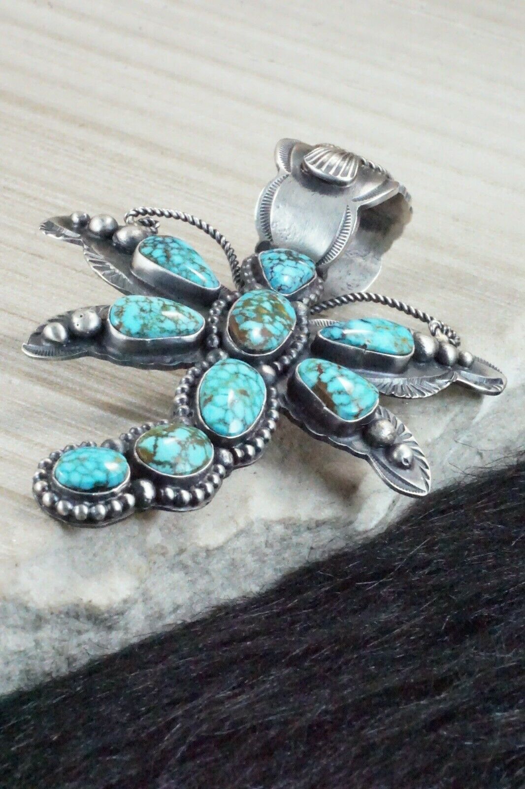 Turquoise & Sterling Silver Pendant - Shawn Cayatineto