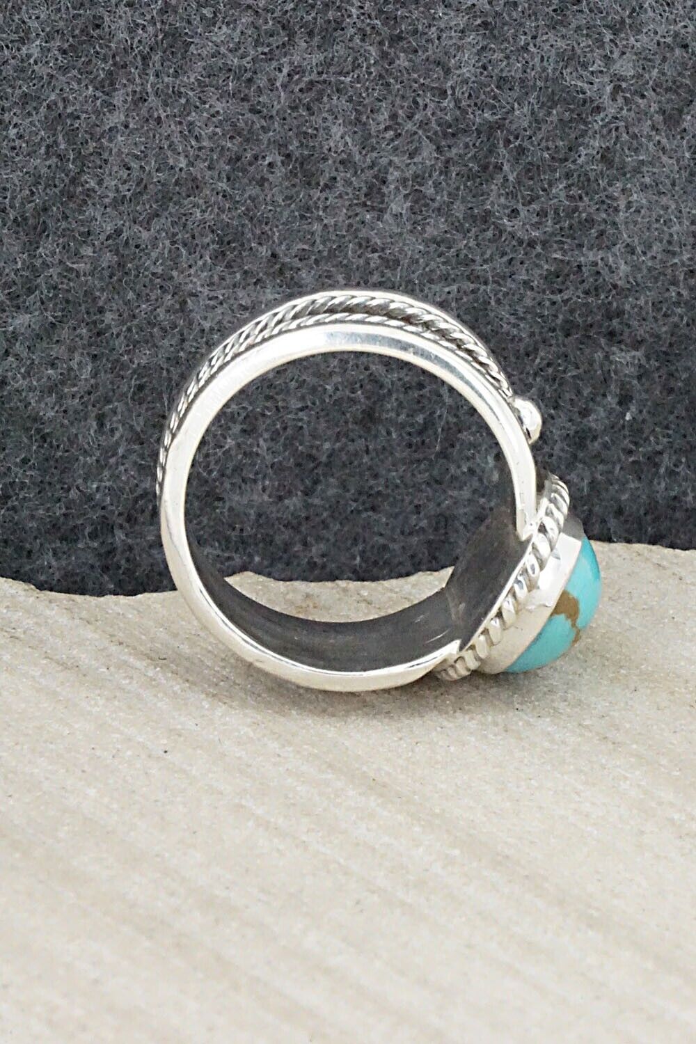 Turquoise & Sterling Silver Ring - Thomas Yazzie - Size 8.5