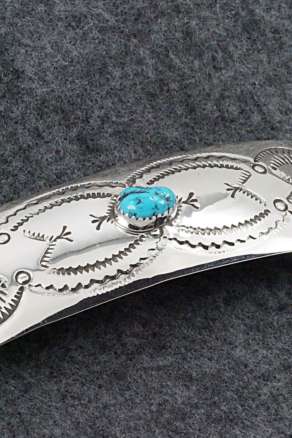 Turquoise & Sterling Silver Hair Barrette - Joann Silver