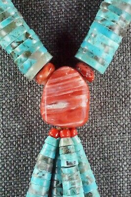 Turquoise & Spiny Oyster Necklace - Lupe Lovato
