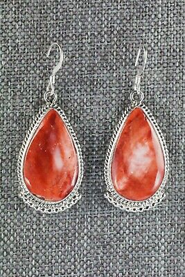 Spiny Oyster & Sterling Silver Earrings - Sharon McCarthy - High Lonesome Trading