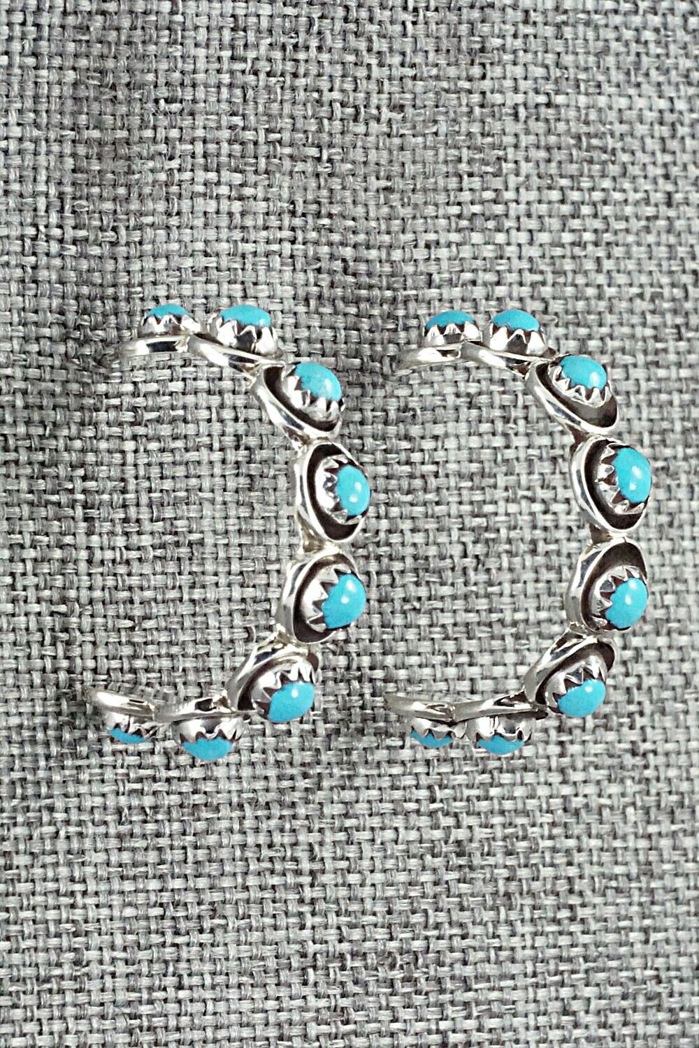 Turquoise & Sterling Silver Earrings - Florenda Lonasee