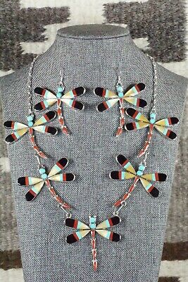 Multi Stone & Sterling Silver Inlay Jewelry Set - Angus Ahiyite
