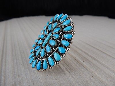 Navajo Sterling Silver & Turquoise Ring - Eunise Wilson - High Lonesome Trading