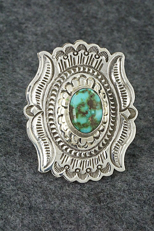 Turquoise & Sterling Silver Ring - Annette Martinez - Size 9 adj.
