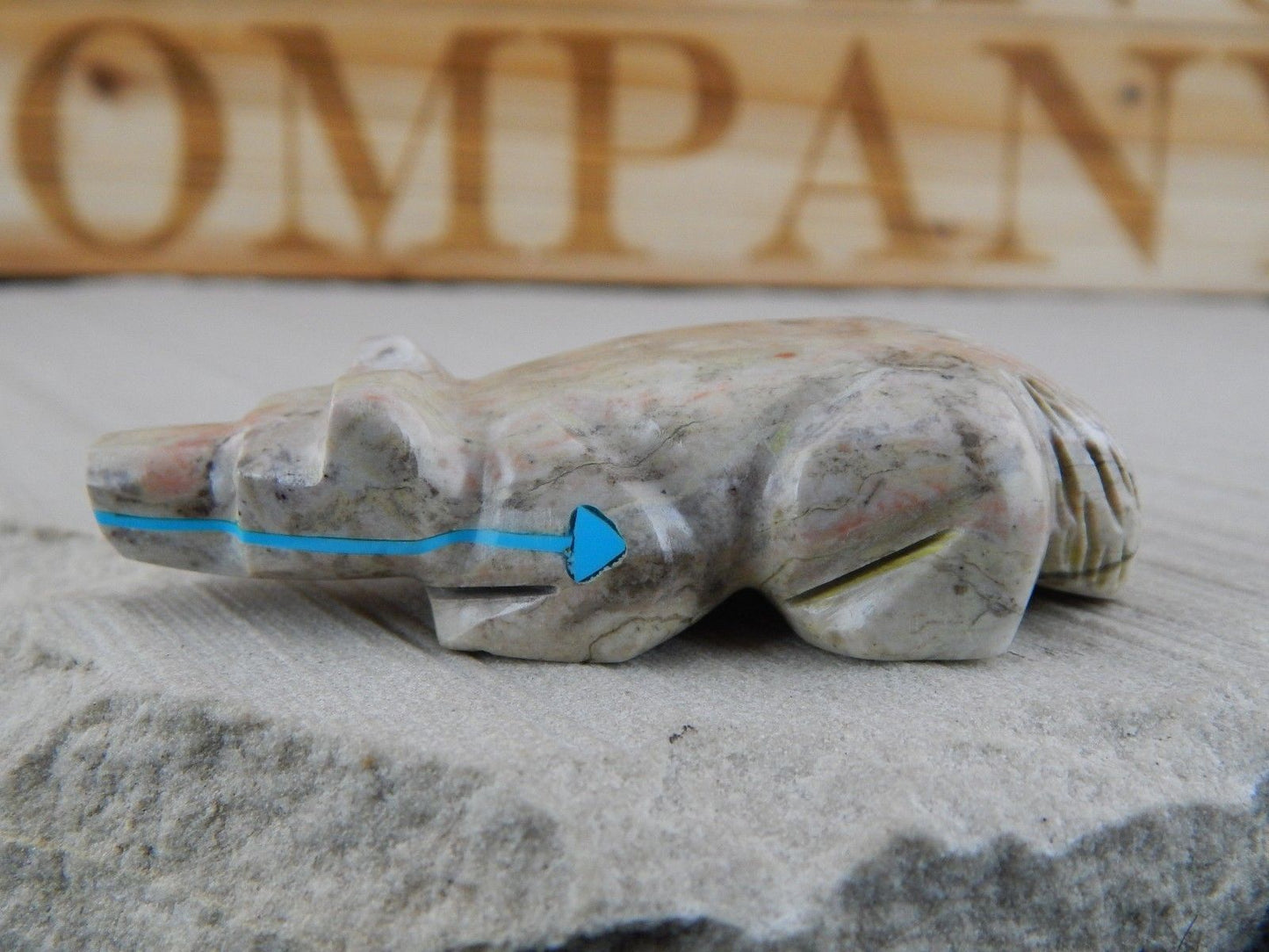 Badger Zuni Fetish Carving - Rodney Laiwakete - High Lonesome Trading