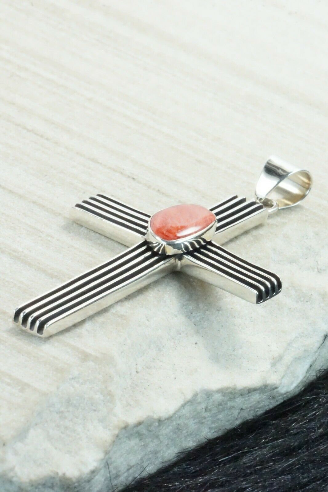 Spiny Oyster & Sterling Silver Pendant - Francis Jones