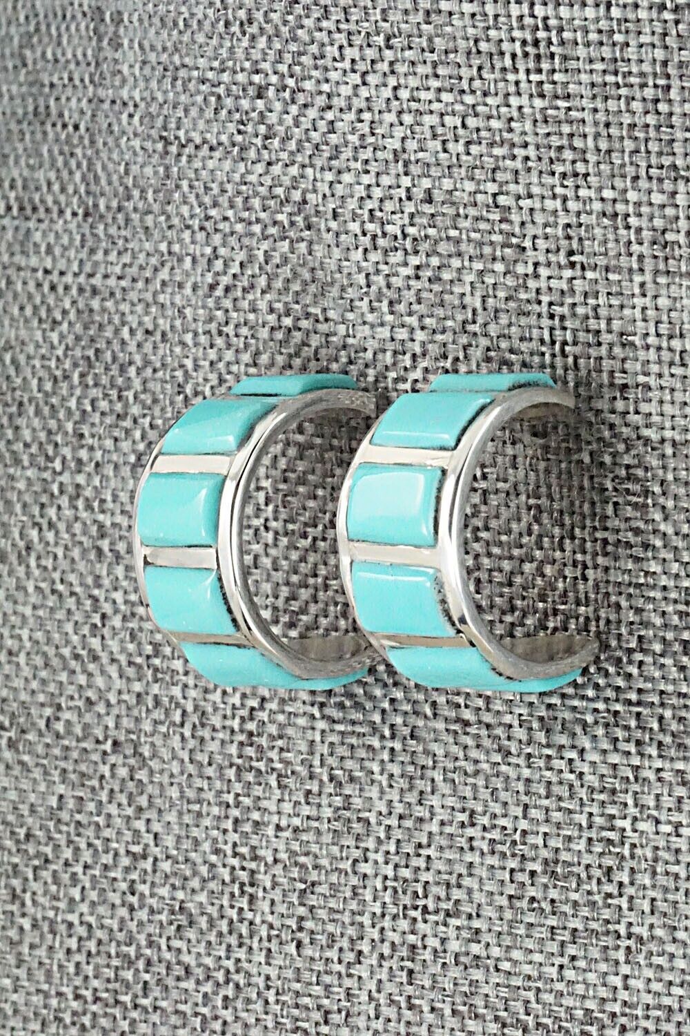 Turquoise & Sterling Silver Earrings - Lloyd Kanesta