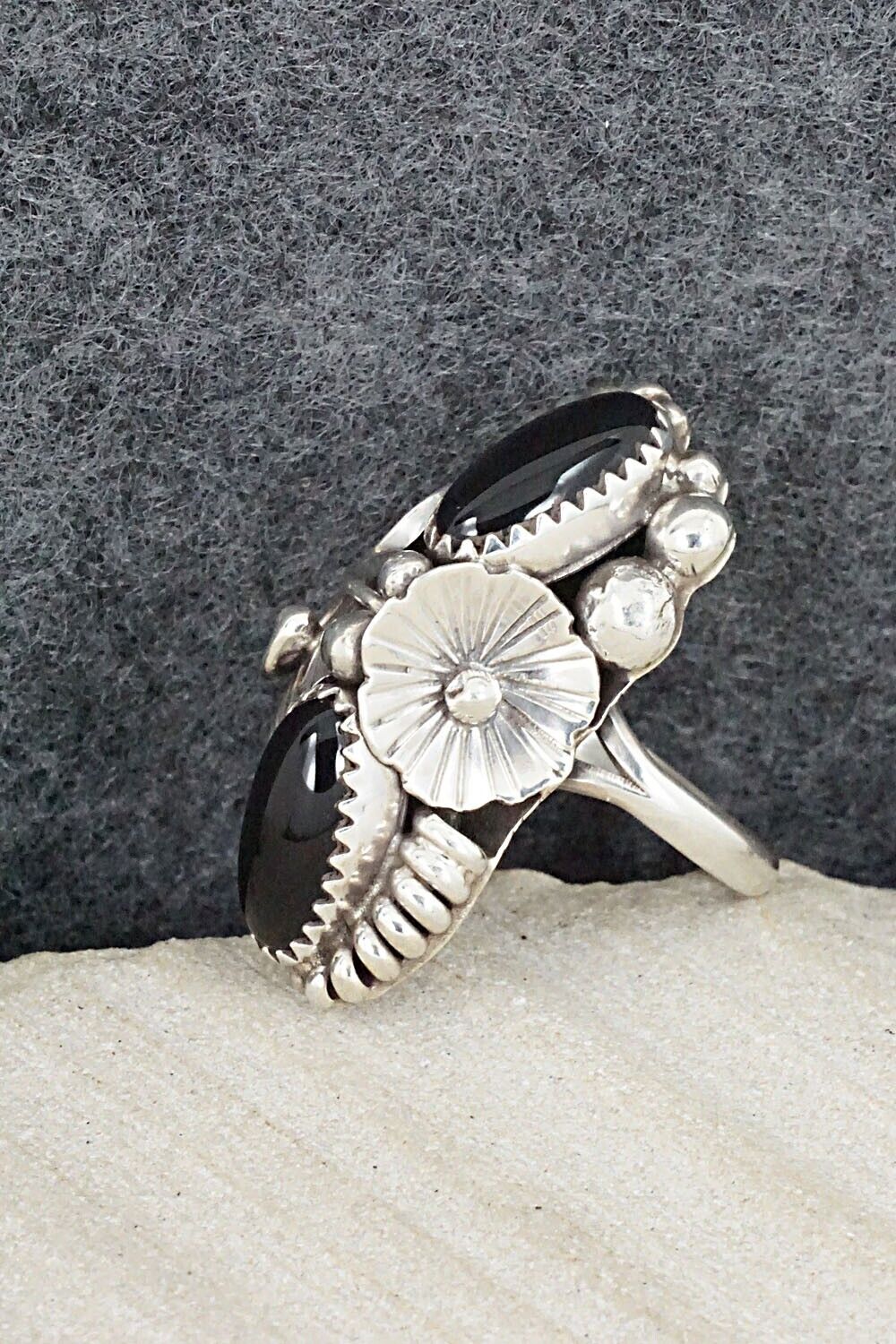 Onyx & Sterling Silver Ring - Max Calladitto - Size 5
