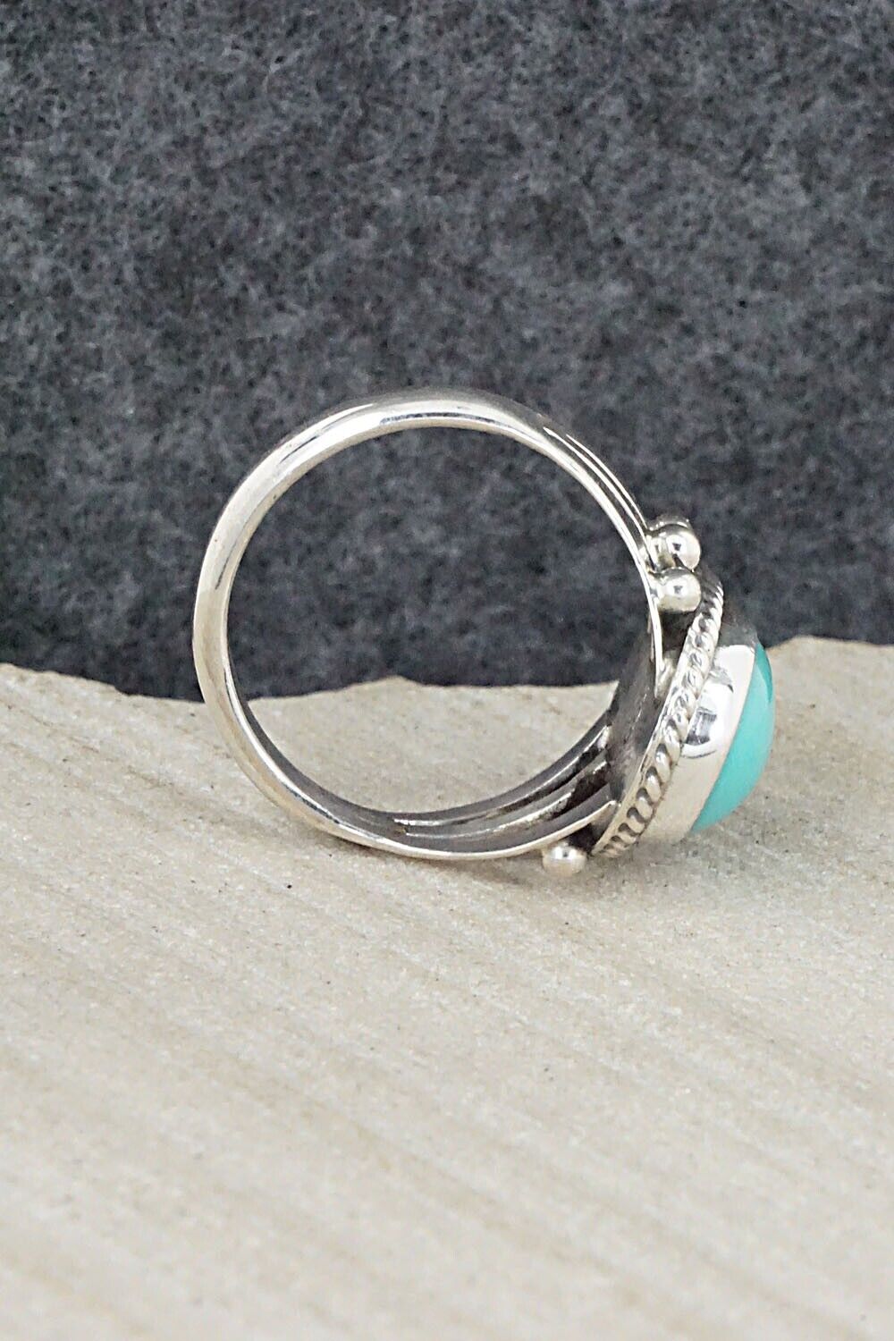 Turquoise & Sterling Silver Ring - Alice Rose Saunders - Size 8