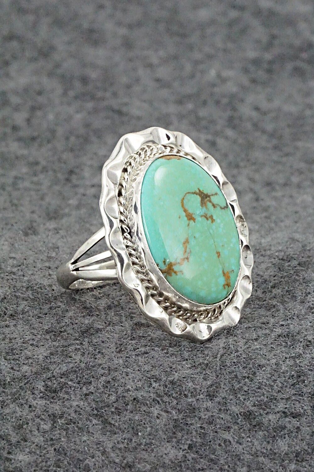 Turquoise & Sterling Silver Ring - Samuel Yellowhair - Size 8.5