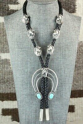 Turquoise & Sterling Silver Bolo Tie - Raymond Delgarito