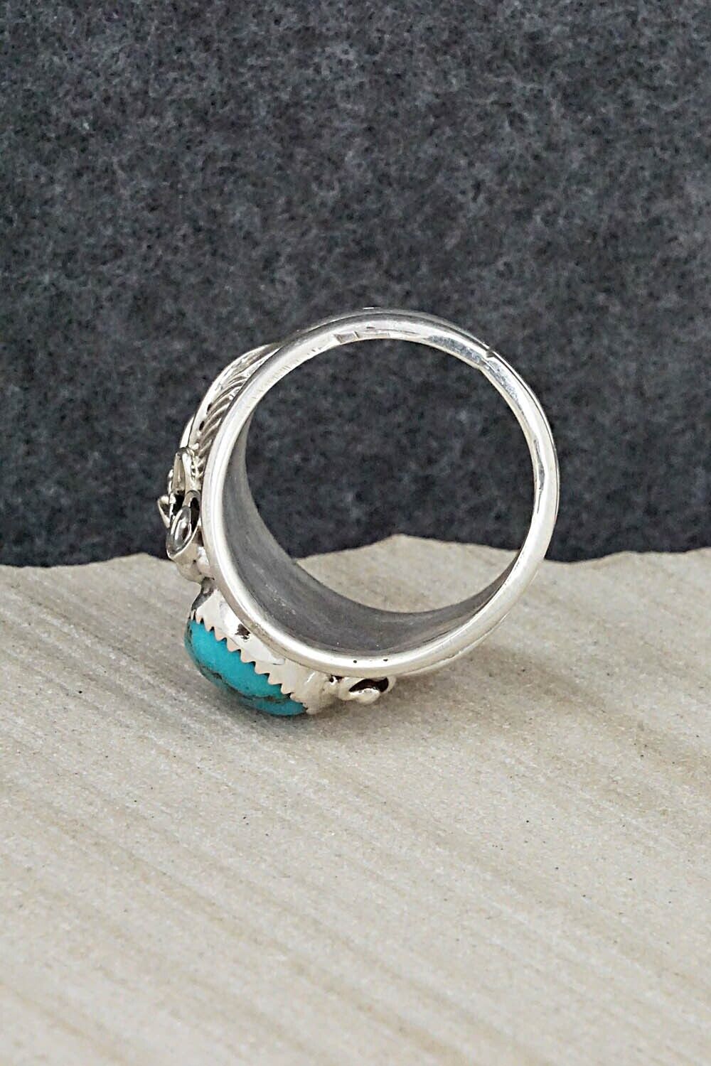Turquoise & Sterling Silver Ring - Jeannette Saunders - Size 11.75