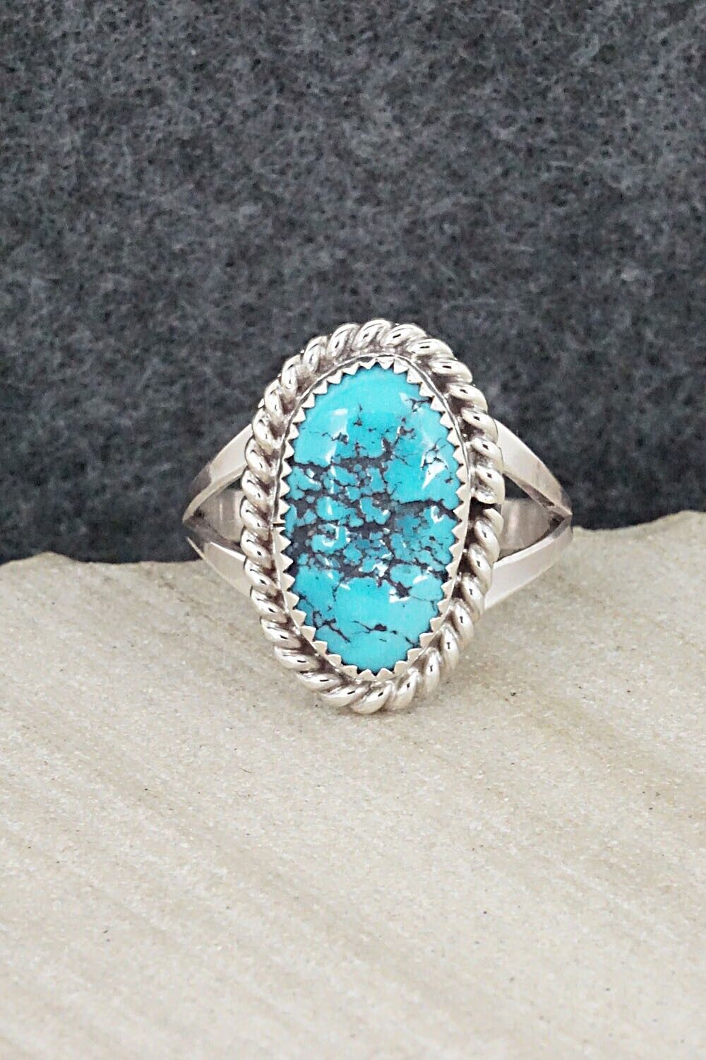 Turquoise & Sterling Silver Ring - Benjamin Martinez - Size 8.25