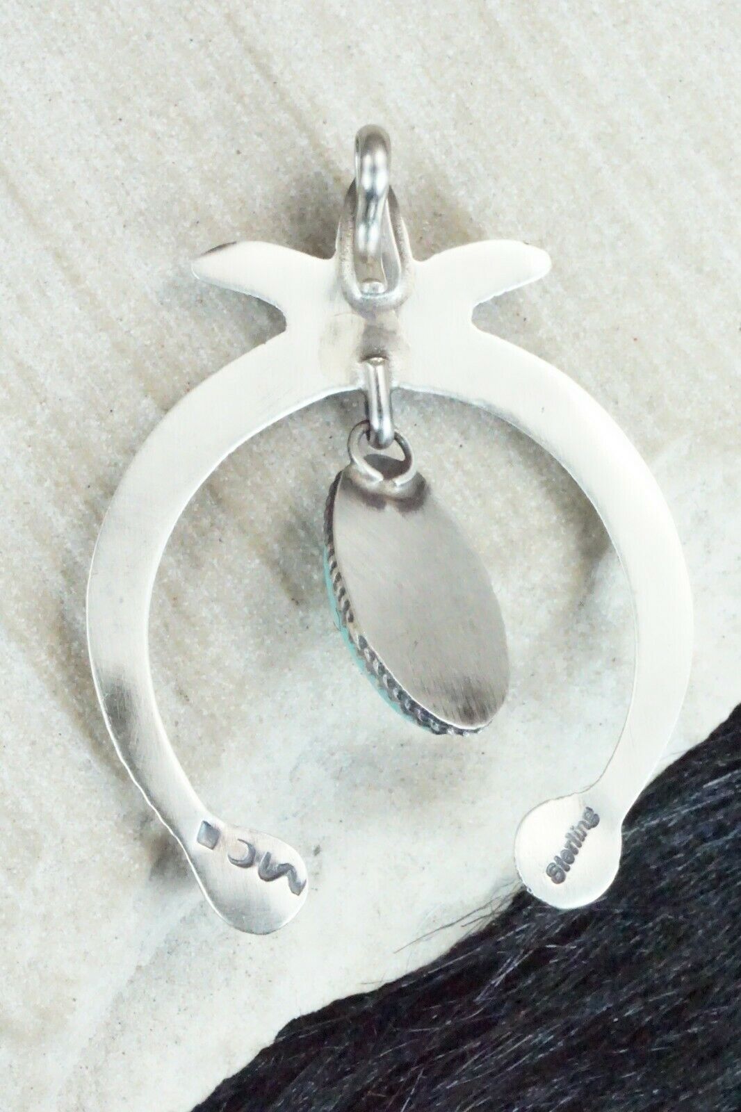 Turquoise and Sterling Silver Pendant - Martha Cayatineto - High Lonesome Trading