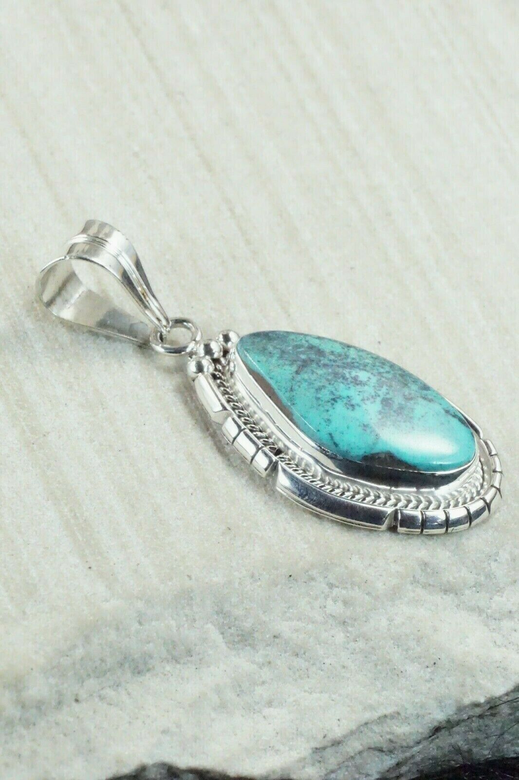 Turquoise & Sterling Silver Pendant - Samuel Yellowhair