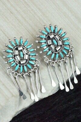 Turquoise & Sterling Silver Earrings - Amy Peynetsa