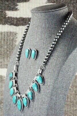 Turquoise & Sterling Silver Necklace and Earrings - Bobby Platero