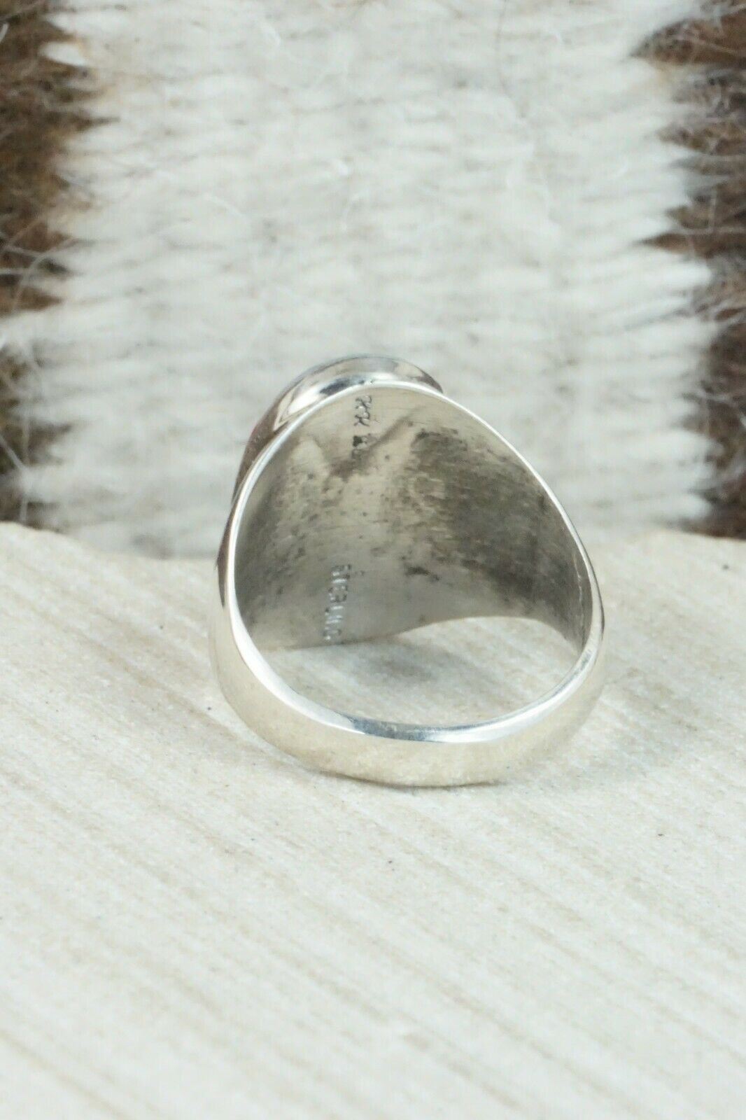 Multi Stone & Sterling Silver Ring - Herbert Kallestewa - Size 9
