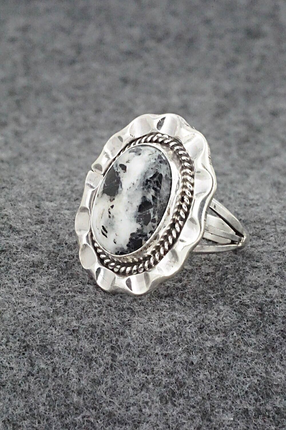 White Buffalo & Sterling Silver Ring - Samuel Yellowhair - Size 7