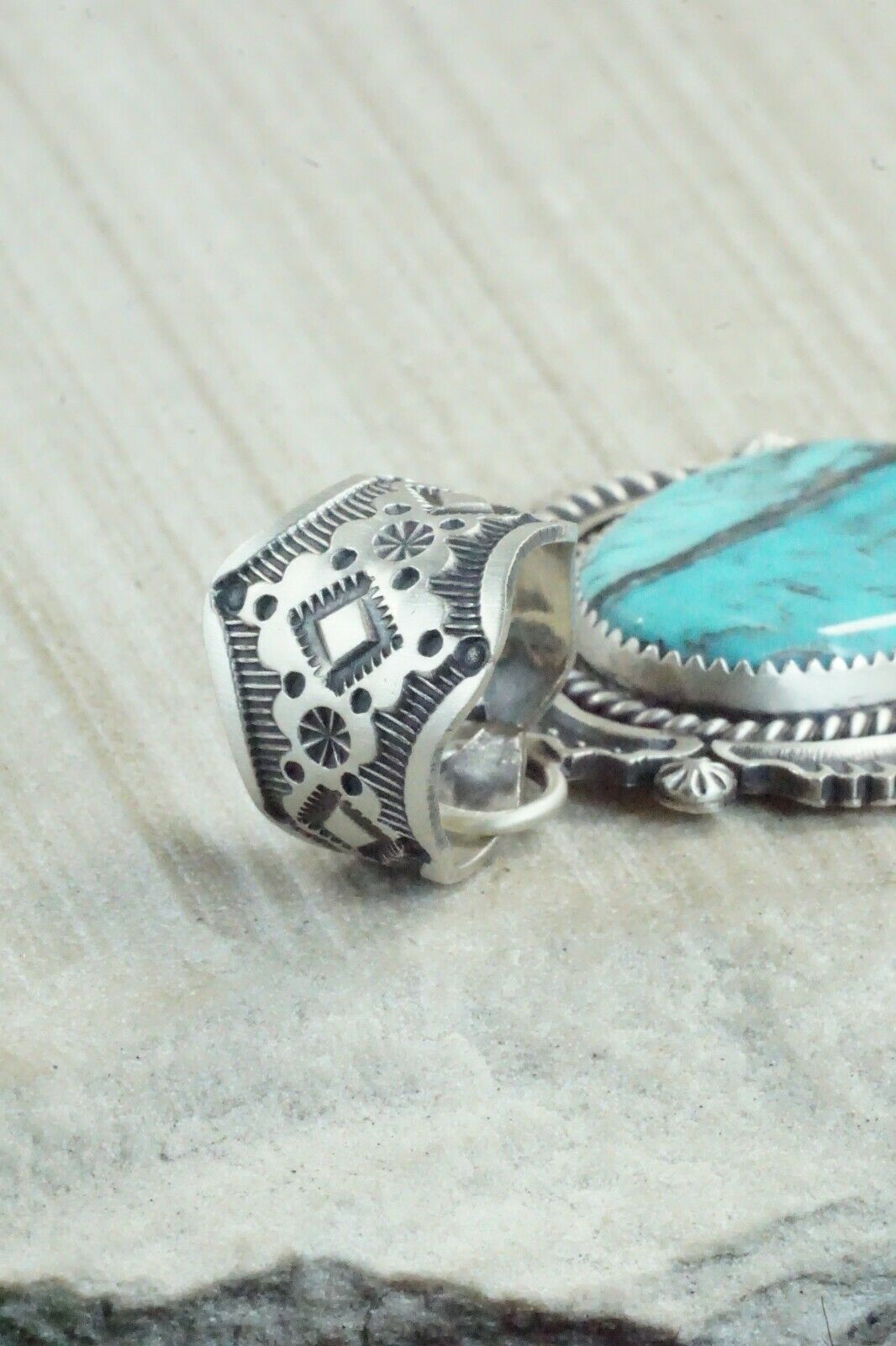 Turquoise and Sterling Silver Pendant - Harold Joe