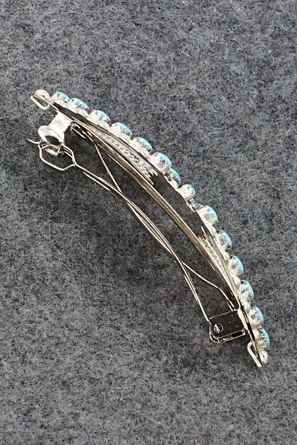 Turquoise & Sterling Silver Hair Barrette - Karen Booqua