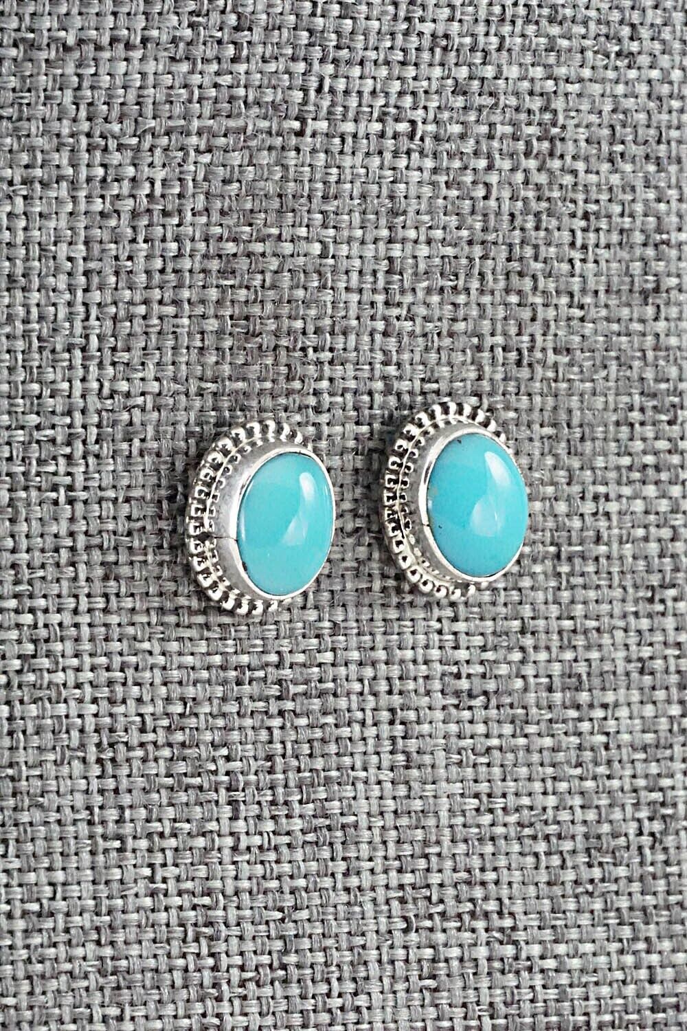 Turquoise & Sterling Silver Earrings - Rosemary Saunders