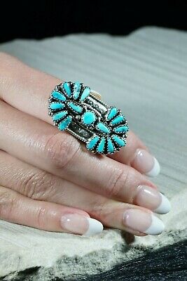 Navajo Turquoise and Sterling Silver Ring - Donovan Wilson - Size 7.5 - High Lonesome Trading
