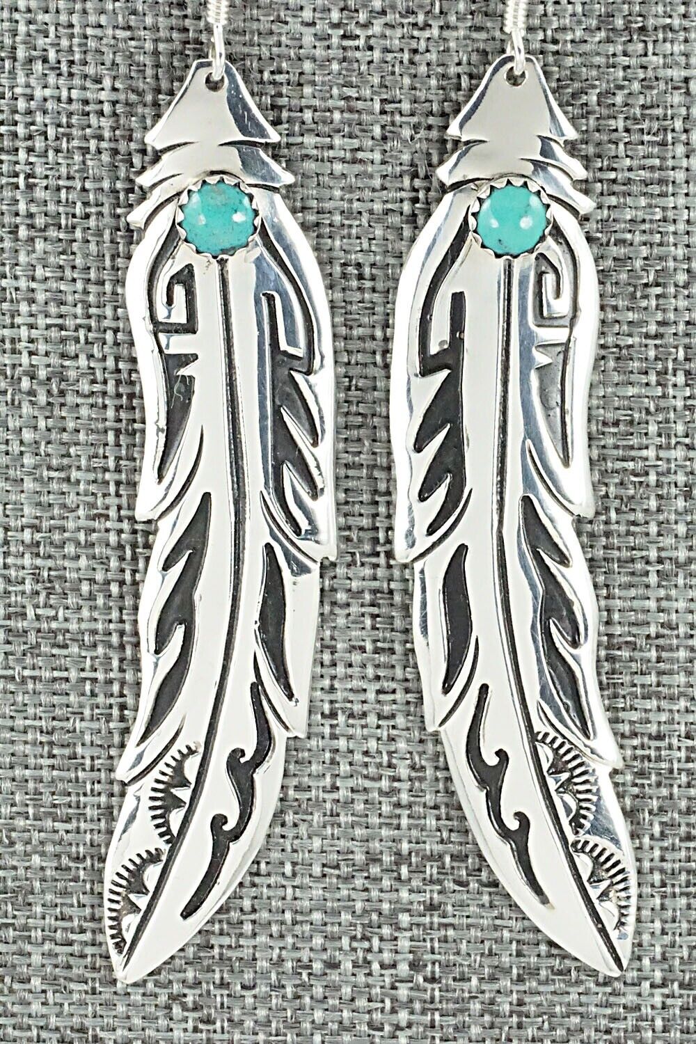 Turquoise & Sterling Silver Earrings - Rosita Singer