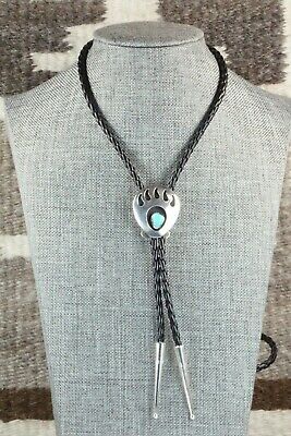 Turquoise & Sterling Silver Bolo Tie - Virginia Long