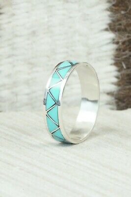 Turquoise & Sterling Silver Ring - Tina Gasper - Size 11.5