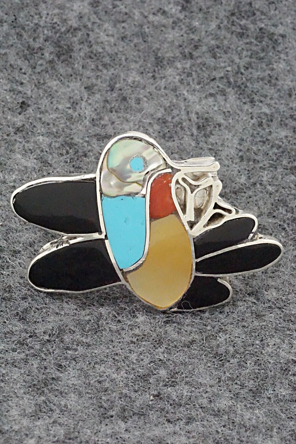 Multi Stone & Sterling Silver Ring - Lenora Gia - Size 7.25