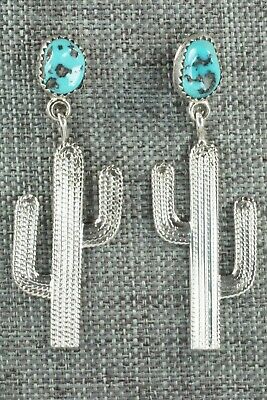 Turquoise & Sterling Silver Earrings - Delbert Gordon