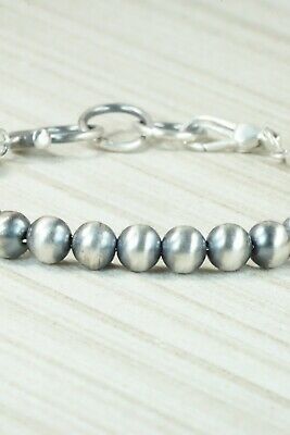 Sterling Silver Navajo Pearl Link Bracelet - Jan Mariano