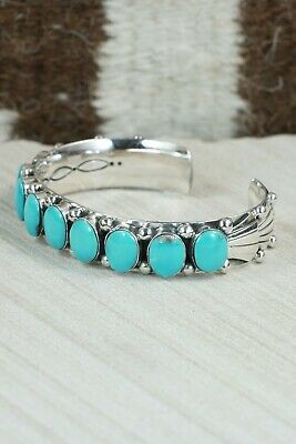 Navajo Turquoise & Sterling Silver Bracelet - Tom Lewis