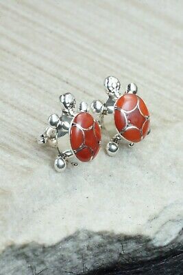 Coral & Sterling Silver Earrings - Amielda Peynetsa