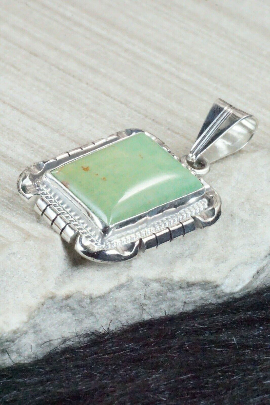 Turquoise & Sterling Silver Pendant - Samuel Yellowhair